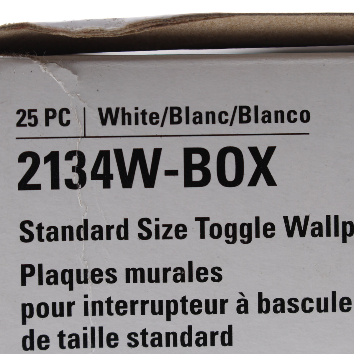 Eaton 2134W White 1-Gang Toggle Switch Plastic Standard Wallplate Covers 25-pack