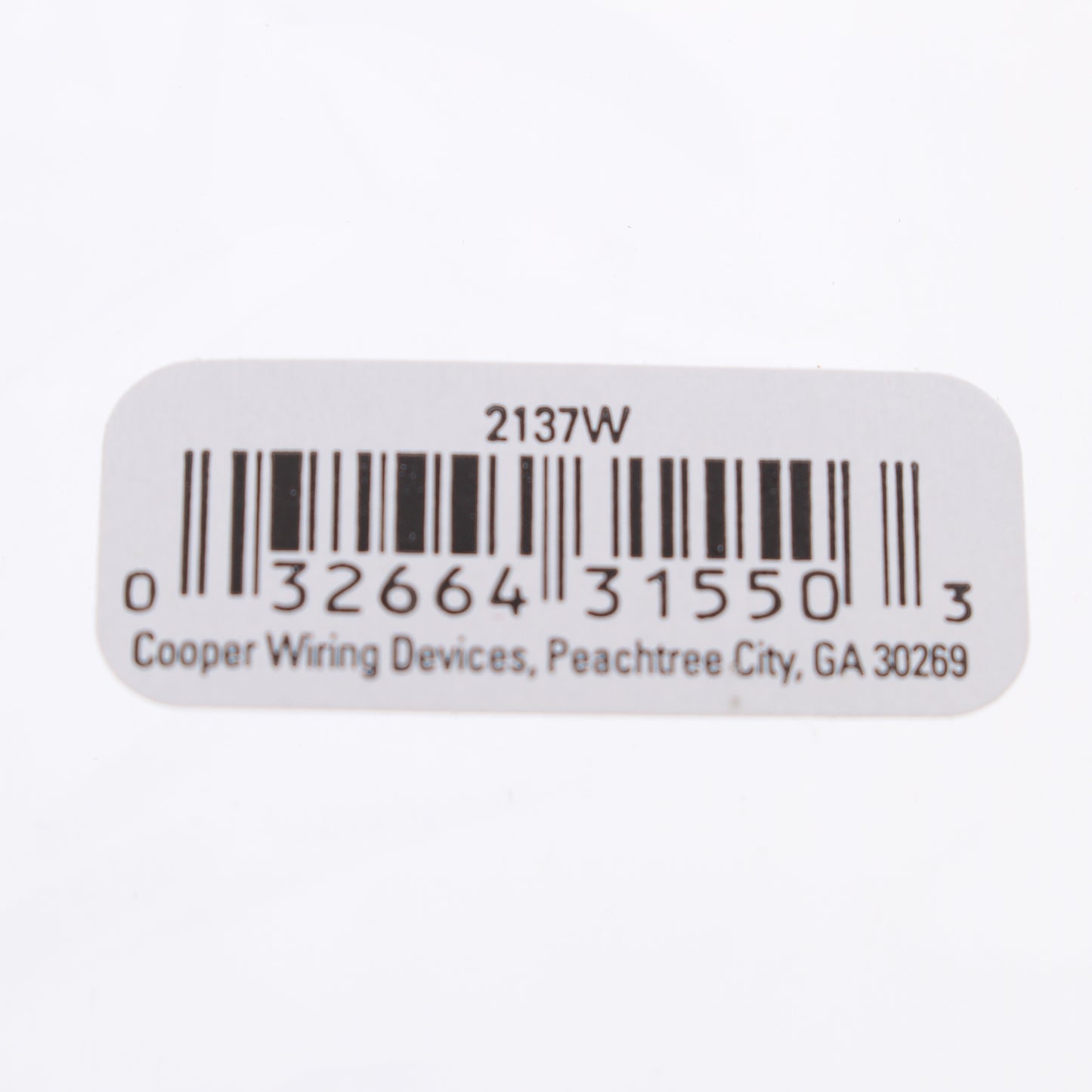 Eaton 2137W White 2-Gang Blank Plastic Standard Wallplate Cover Plate Box Mount