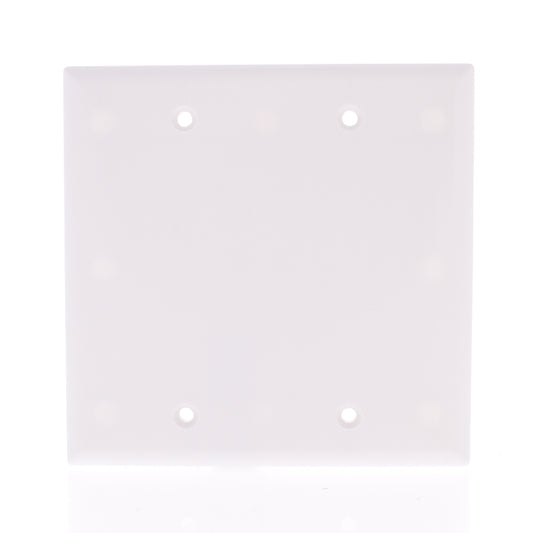 Eaton 2137W White 2-Gang Blank Plastic Standard Wallplate Cover Plate Box Mount