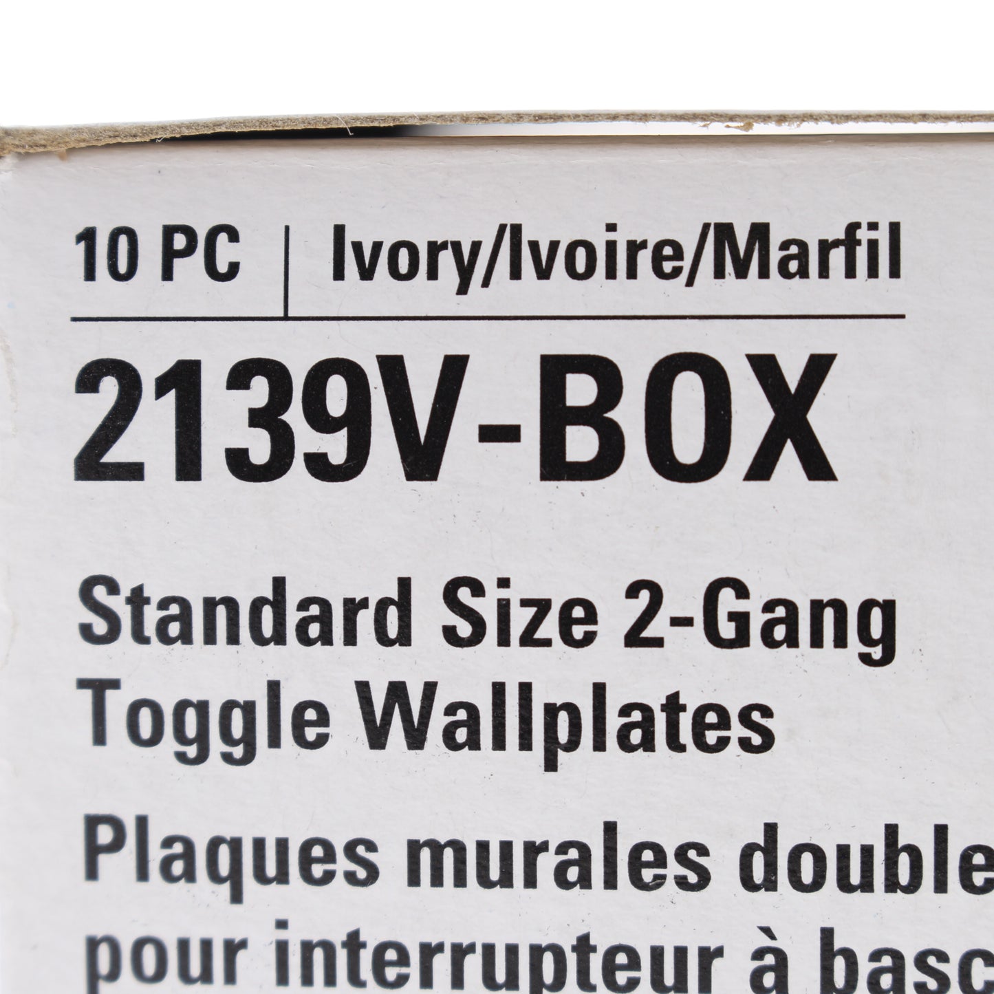 Eaton 2139V Ivory 2-Gang Toggle Switch Plastic Standard Wallplate Covers 10-pack