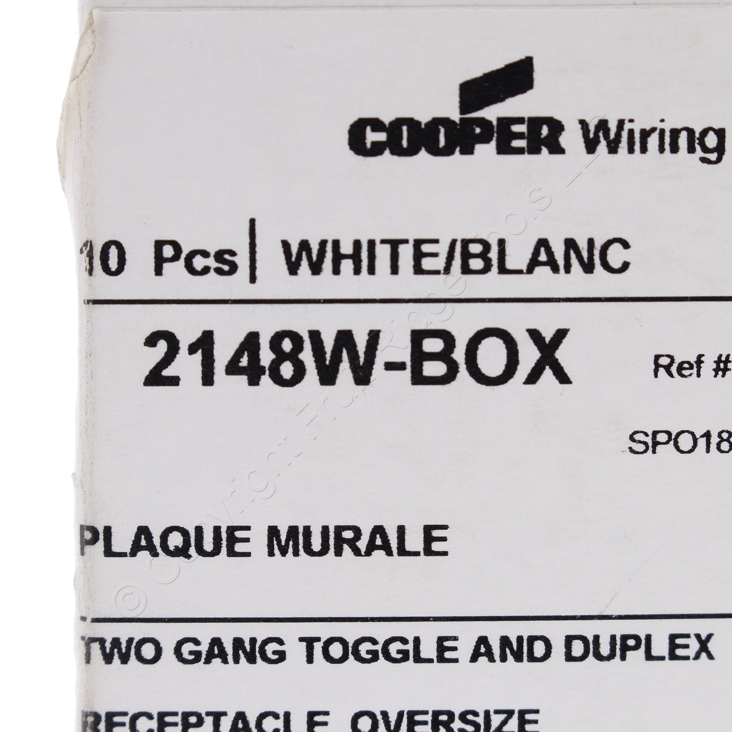 Eaton 2148W White 2-Gang Toggle Duplex Plastic Oversize Wallplate Cover 10-pack