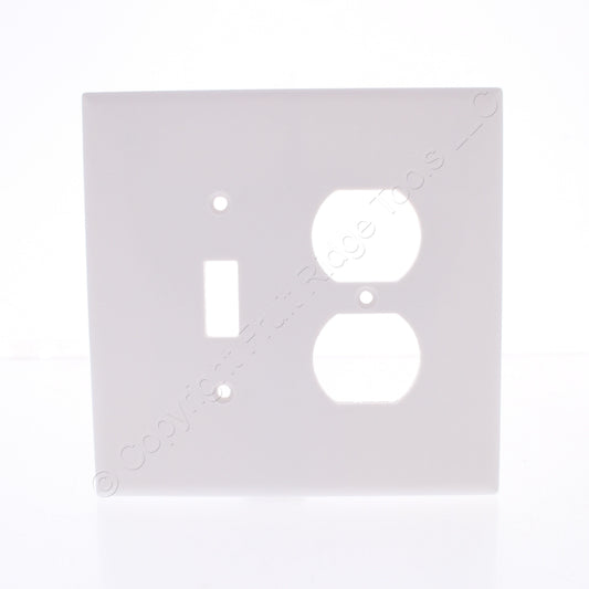 Eaton 2148W White 2-Gang Toggle Duplex Plastic Oversize Wallplate Cover 10-pack