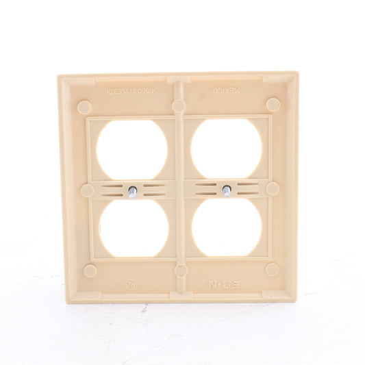 Eaton Ivory 2-Gang Receptacle Thermoset Wallplate Duplex Outlet Cover 2150V