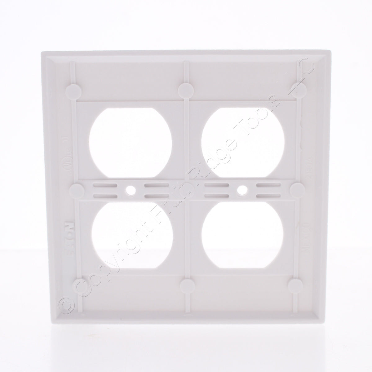 Eaton 2150W White 2-Gang Duplex Outlet Plastic Standard Wallplate Cover Plate