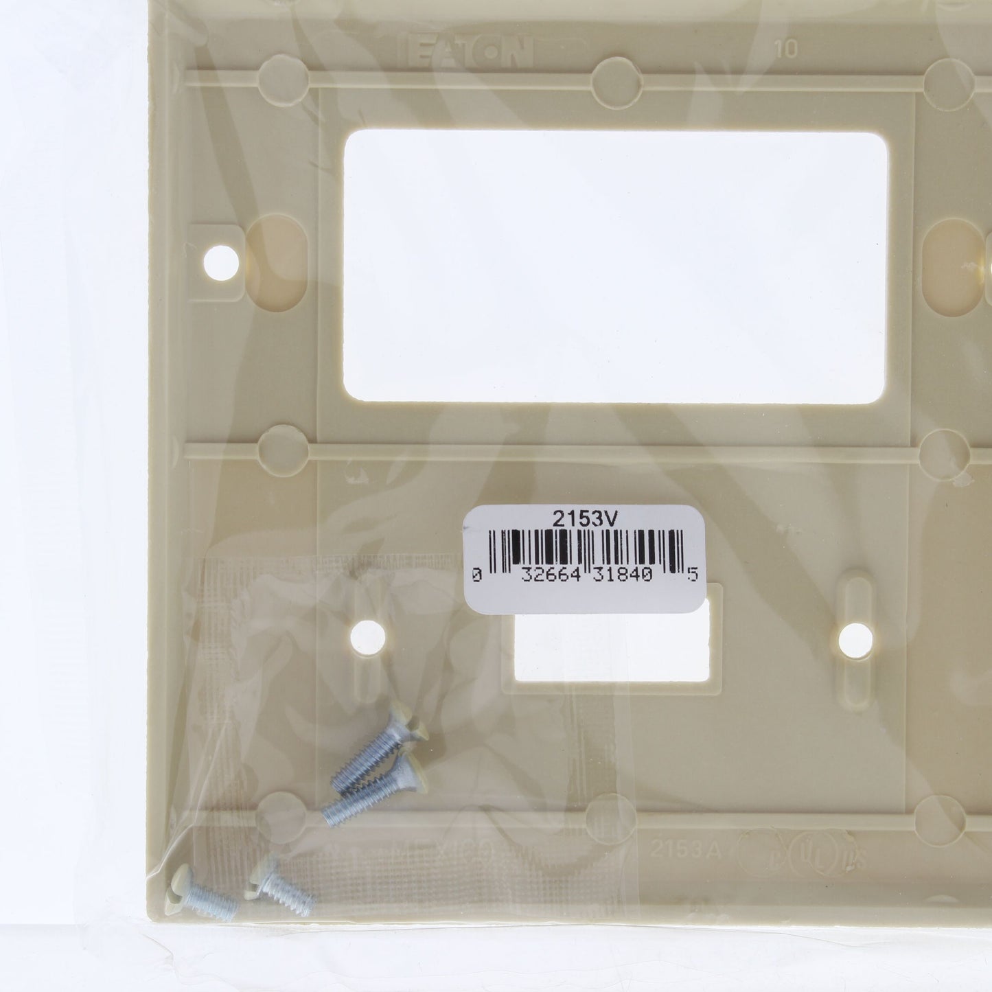 Eaton 2153V Ivory 2-Gang Toggle Switch Decorator GFCI Plastic Standard Wallplate