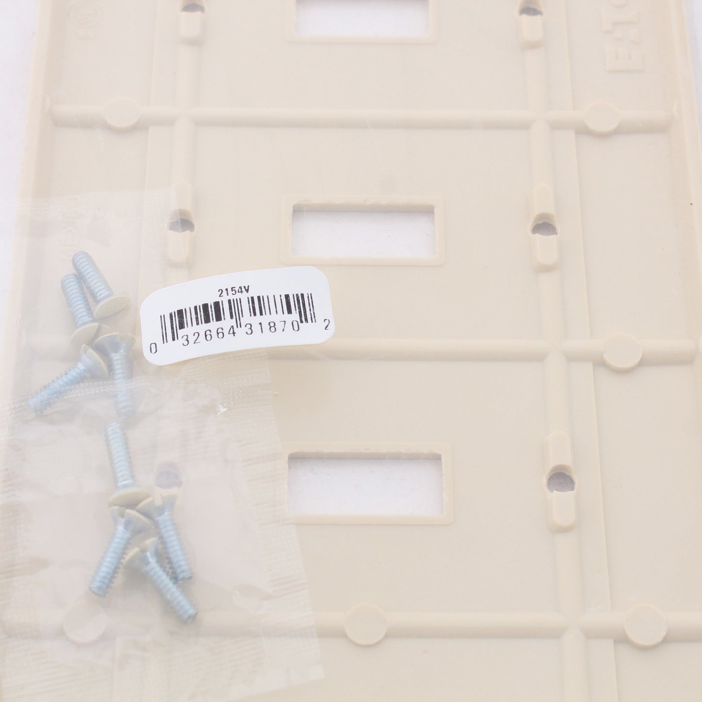 Eaton 2154V Ivory 4-Gang Toggle Switch Plastic Standard Wallplate Cover Plate