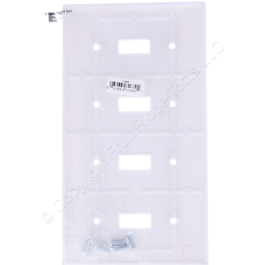Eaton 2154W White 4-Gang Toggle Switch Plastic Standard Wallplate Cover Plate