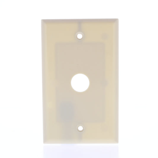 Eaton 2159V Ivory 1-Gang Phone .625" Hole Plastic Wallplate Cover Strap Mount