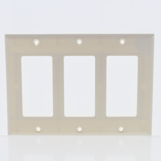 Eaton 2163LA Light Almond 3-Gang Standard GFCI Decorator Plastic Wallplate Cover
