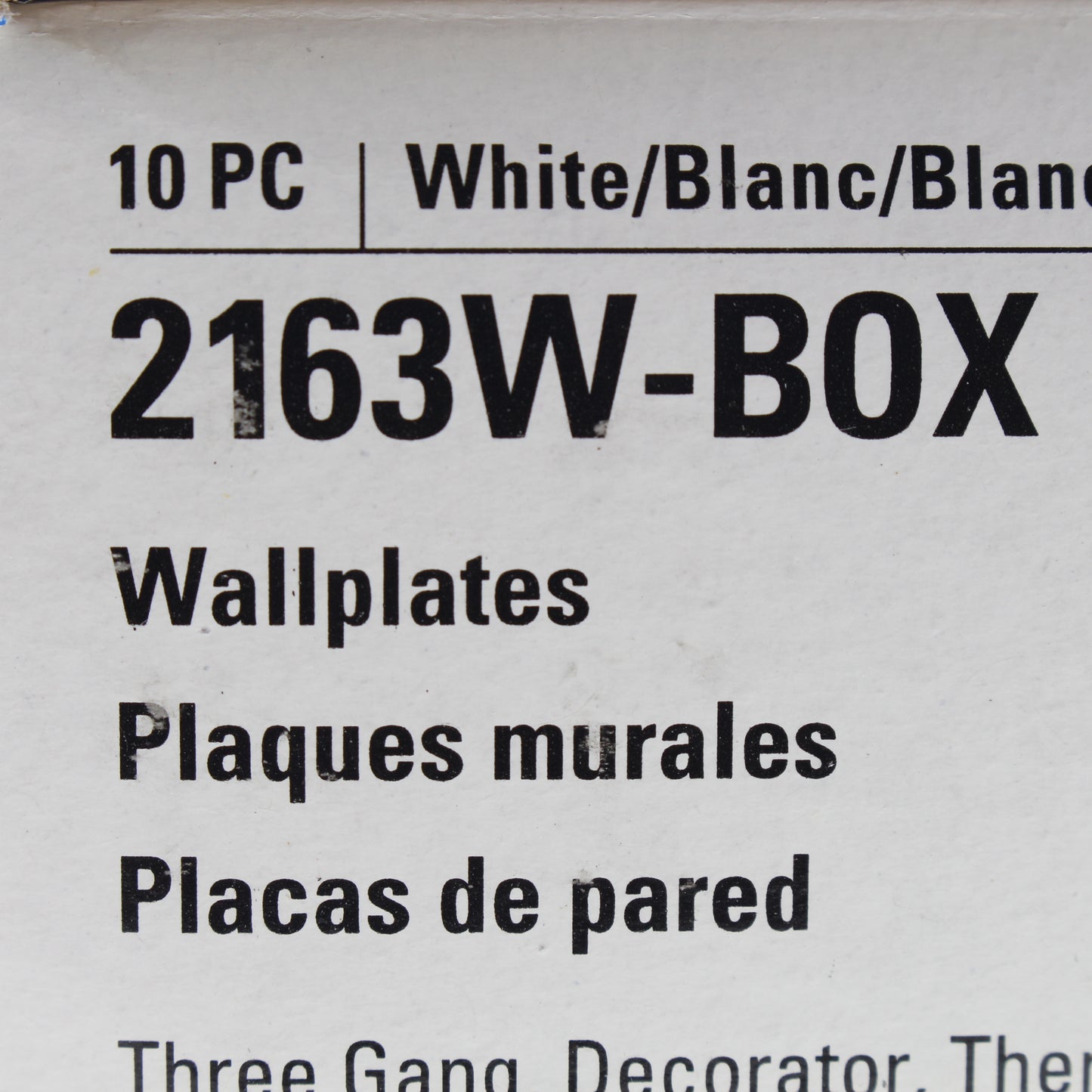 Eaton 2163W White 3-Gang Decorator Rocker GFCI Thermoset Wallplate Covers 10pcs