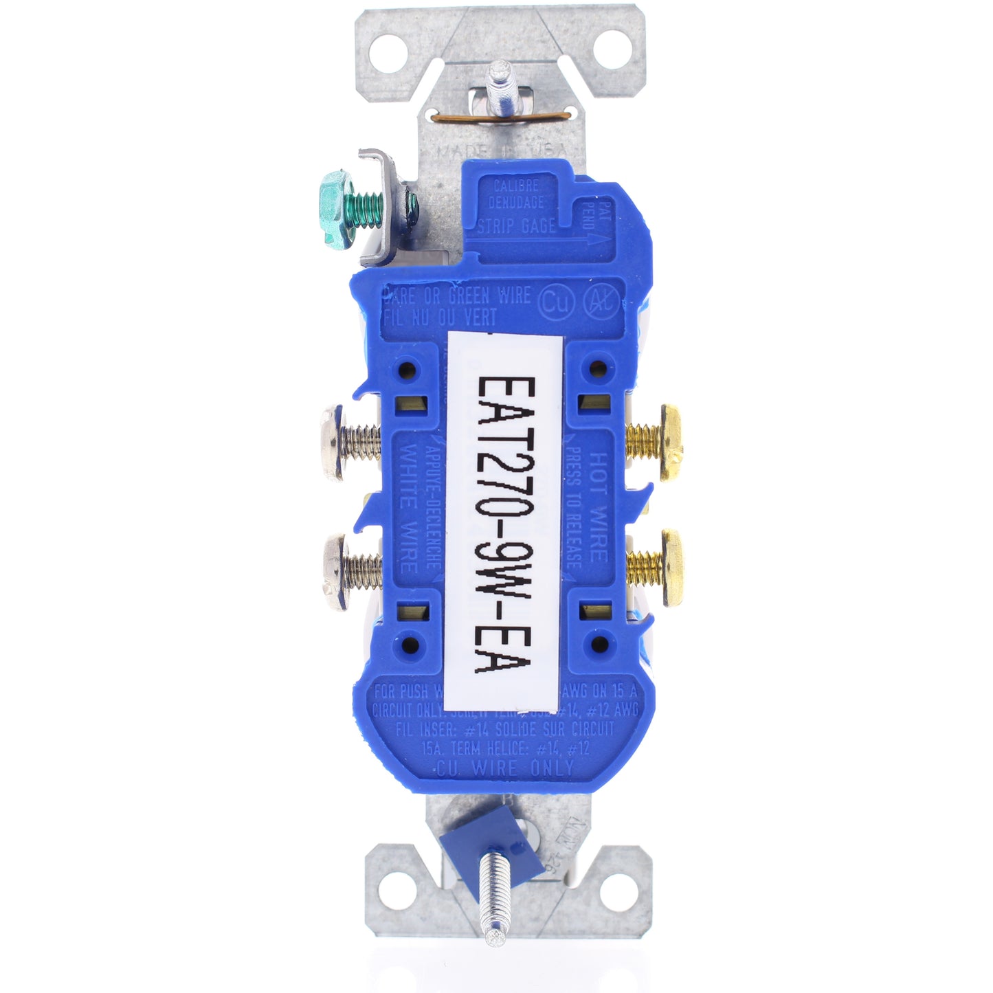 Eaton 270-9W White 15A Duplex Outlet Receptacles Auto-Grounding Nema 5-15R Bulk