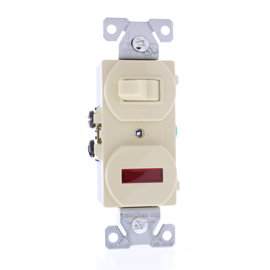 Eaton #277V Ivory #277V Pilot Light Toggle Wall Switch Single Pole 15A 120V 10pc