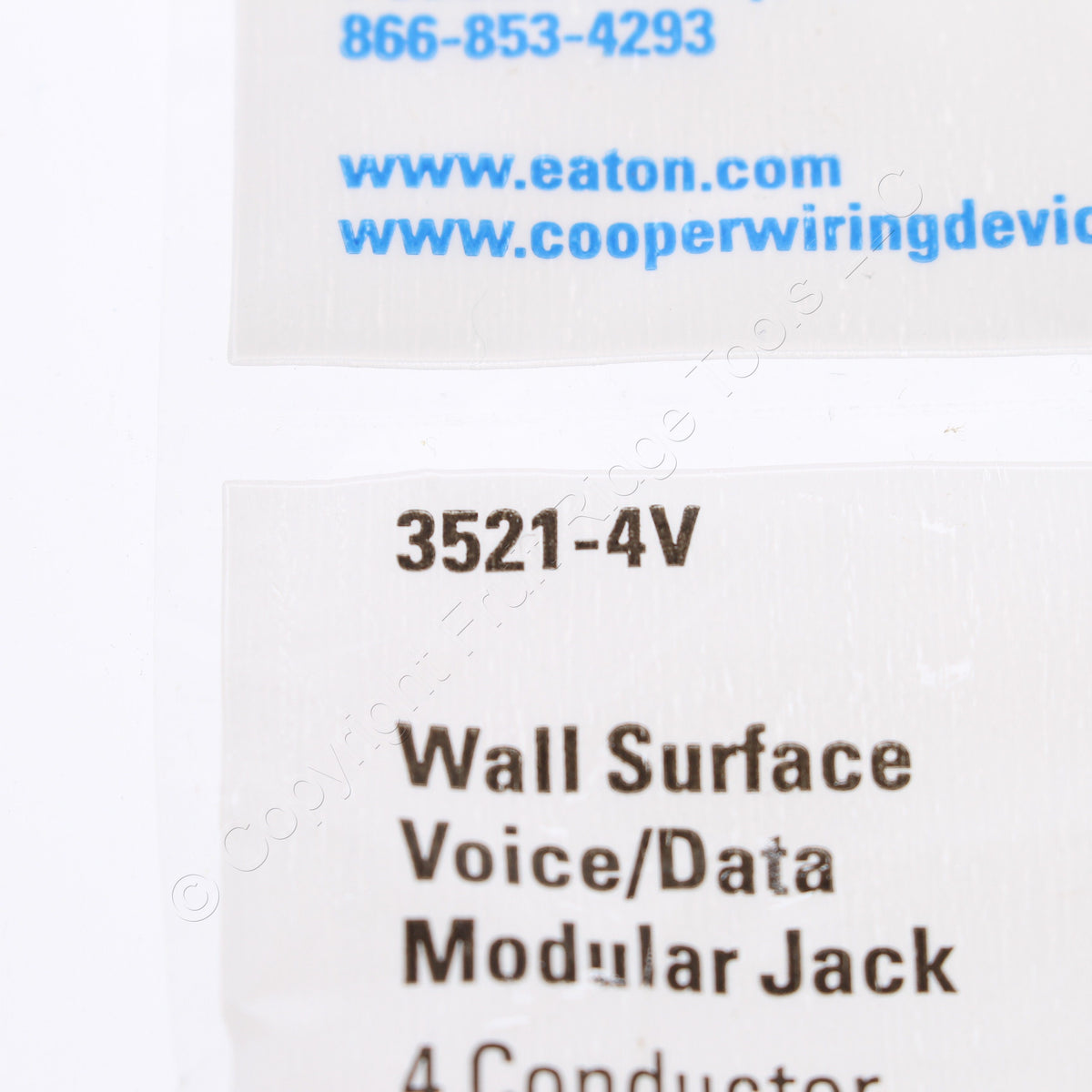 Eaton 3521-4V Ivory 1-Gang Phone Jack Unbreakable Nylon Standard Wallplate Cover