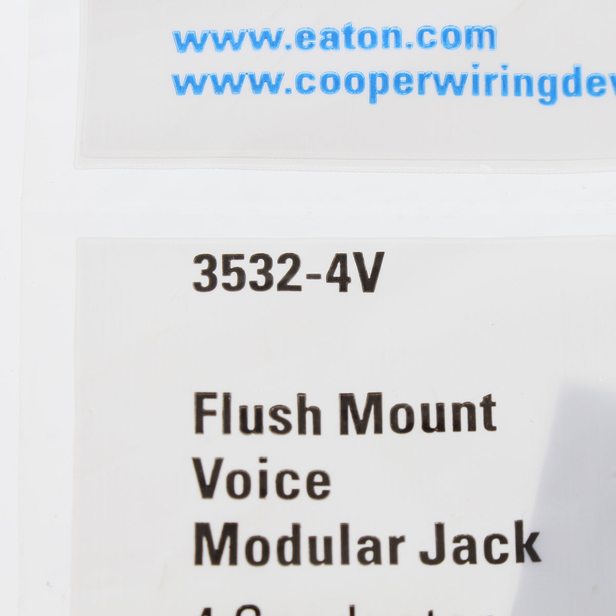 Eaton 3532-4V Ivory 1-Gang Telephone Jack Thermoplastic Standard Wallplate Cover