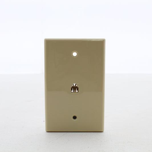 Eaton 3533-4V Ivory 1-Gang Phone Jack Unbreakable Mid-Size Wallplate Cover 15pcs