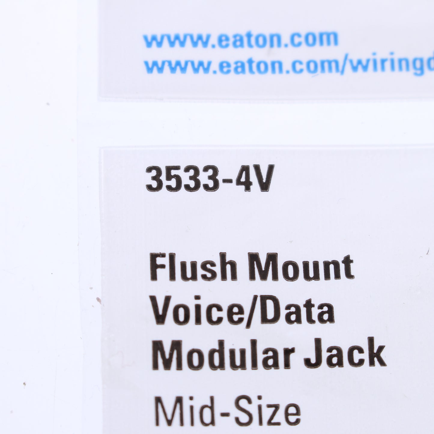 Eaton 3533-4V Ivory 1-Gang Phone Jack Unbreakable Nylon Mid-Size Wallplate Cover