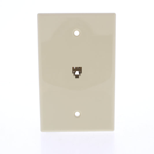 Eaton 3533-4V Ivory 1-Gang Phone Jack Unbreakable Nylon Mid-Size Wallplate Cover