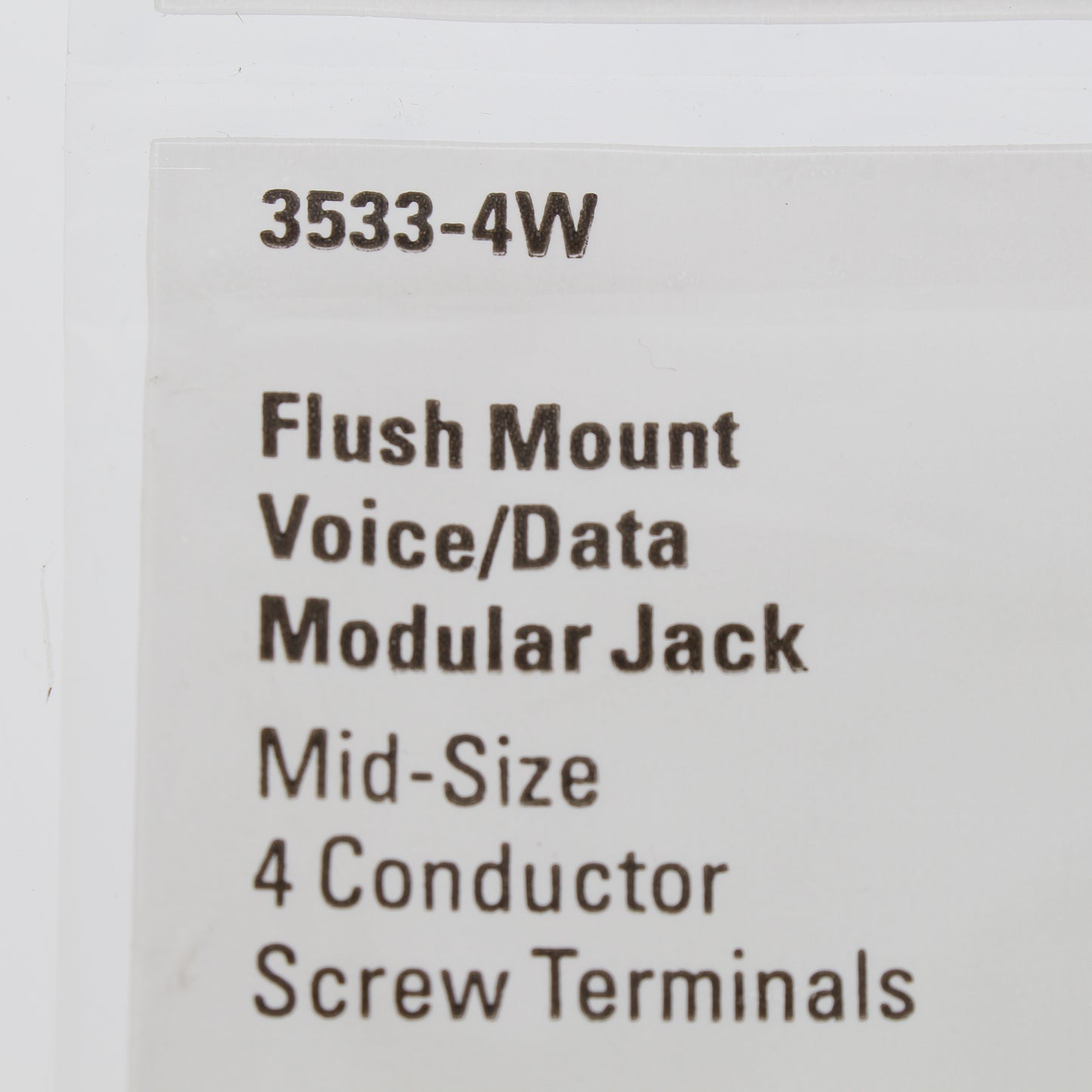 Eaton White Mid-Size Flush Mount 4-Conductor Telephone Jack Wallplate 3533-4W