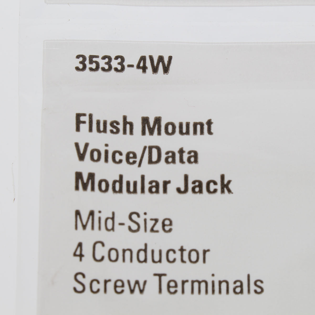 Eaton White Mid-Size Flush Mount 4-Conductor Telephone Jack Wallplate 3533-4W