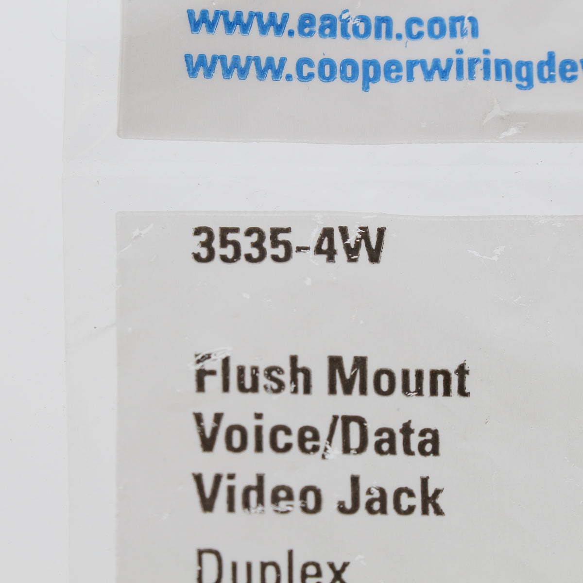 Eaton White 4-Wire Telephone Phone Jack Coaxial Cable Standard Wallplate 3535-4W