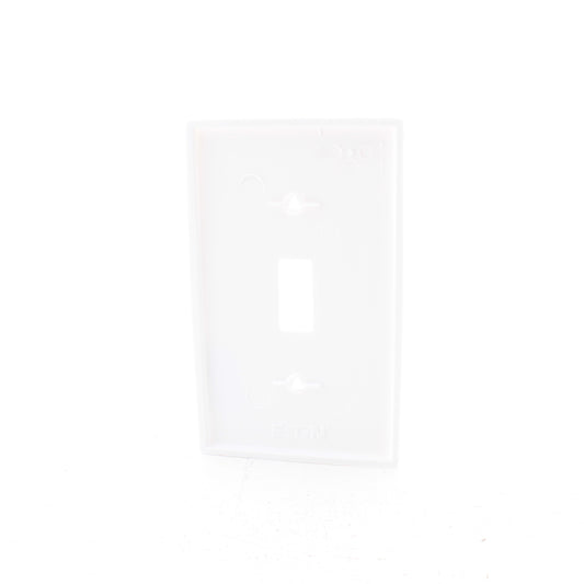 Eaton 5134W White 1-Gang Toggle Switch Unbreakable Nylon Standard Size Wallplate