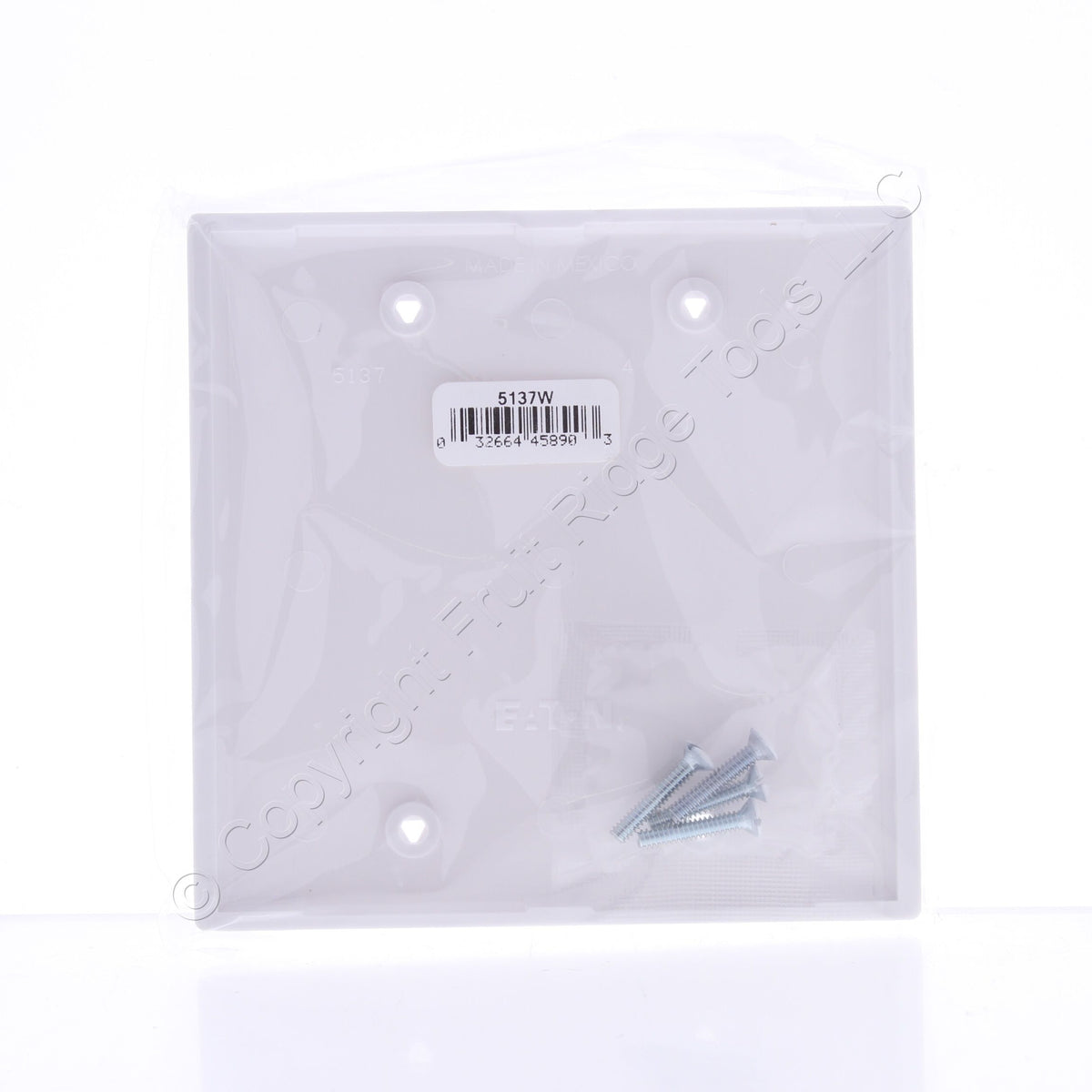 Eaton 5137W White 2-Gang Blank Unbreakable Standard Wallplate Cover Box Mount