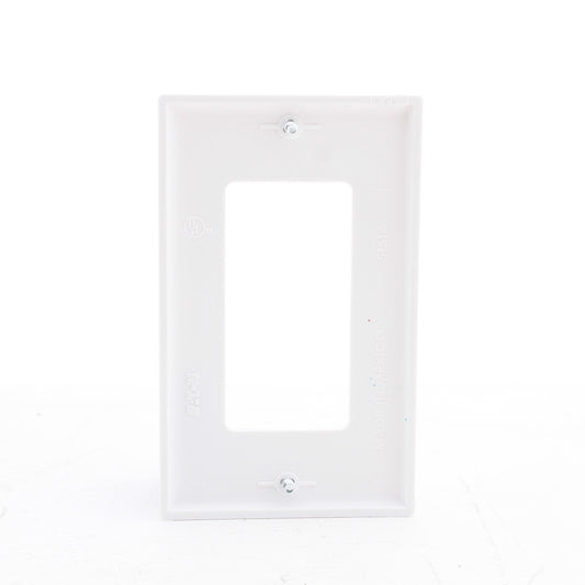 Eaton 5151W White 1-Gang Decorator Unbreakable Nylon Standard Wallplate Cover