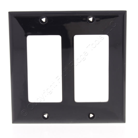 Eaton 5152BK Black 2-Gang Decorator Unbreakable Nylon Standard Wallplate Cover