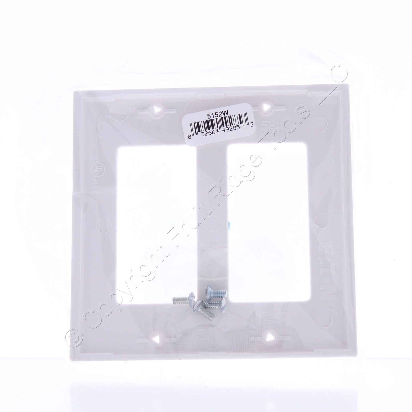 Eaton 5152W White 2-Gang Decorator Unbreakable Nylon Standard Wallplate Cover