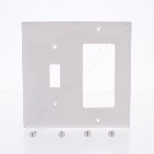 Eaton 5153W White 2-Gang Toggle Switch Decorator GFI Unbreakable Wallplate 10pcs