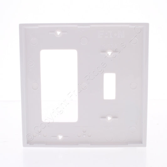 Eaton 5153W White 2-Gang Toggle Switch Decorator GFI Unbreakable Nylon Wallplate