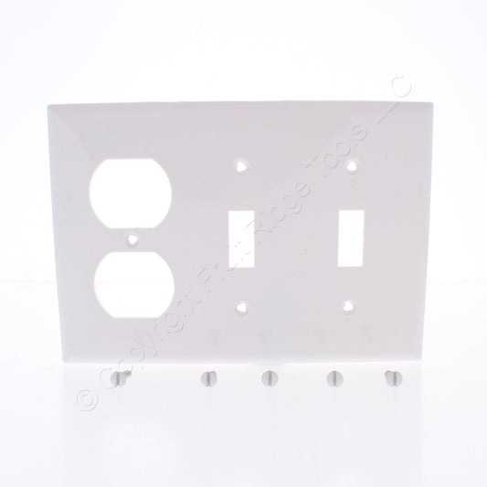 Eaton 5158W White 3-Gang Toggle Duplex Unbreakable Nylon Wallplate Cover 10pcs