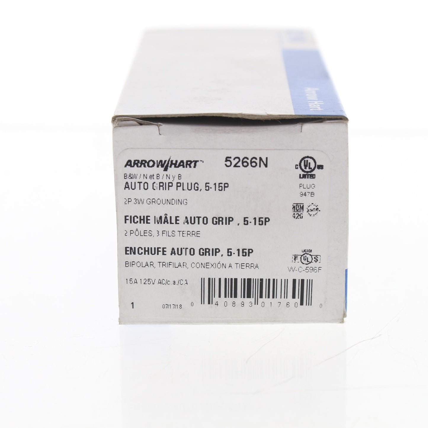 Eaton Industrial Straight Blade Plug NEMA 5-15 5-15P 15 Amp 125V 5266N Box