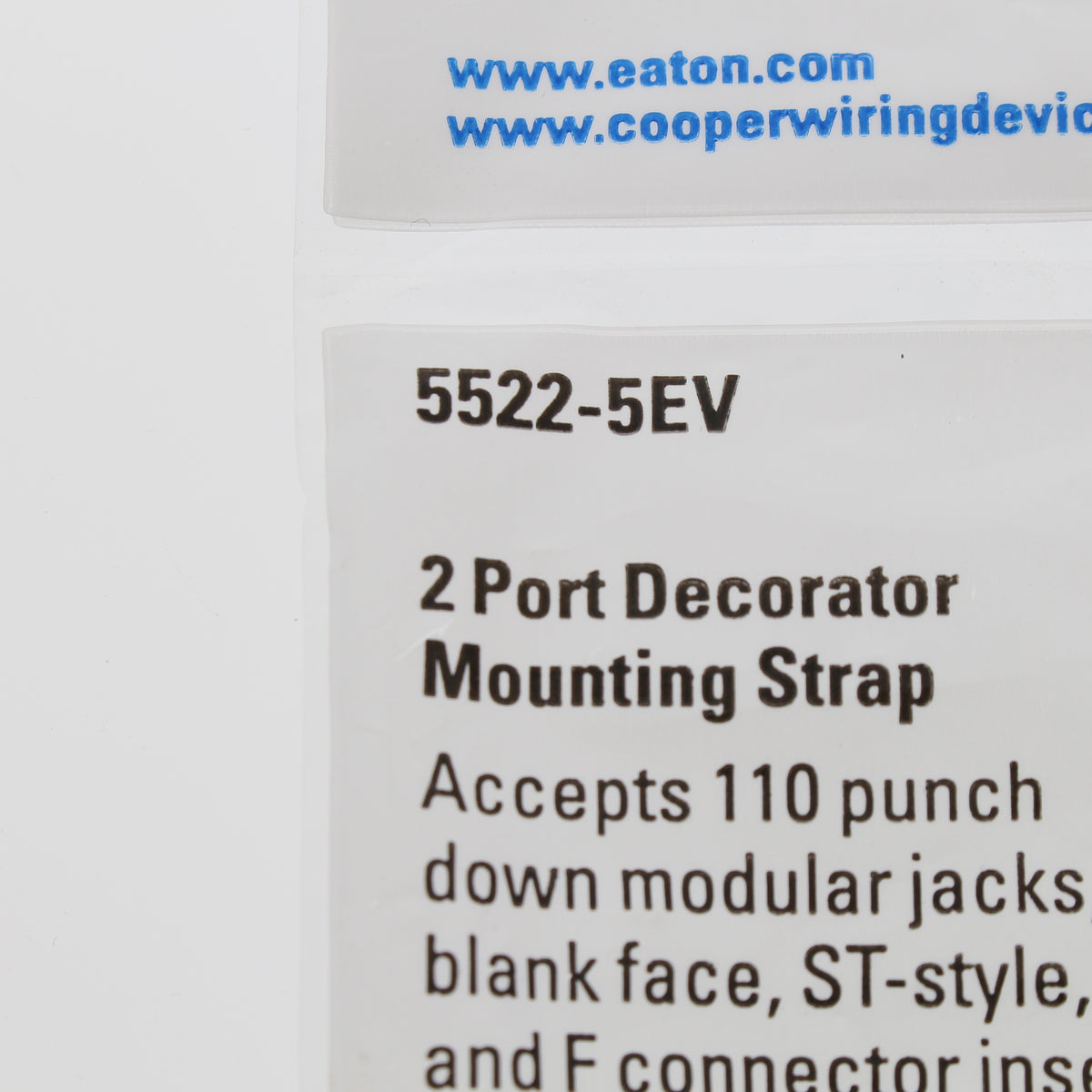 Eaton 5522-5EV Ivory 1-Gang 2-Port Unbreakable Nylon Mid-Size Wallplate Cover