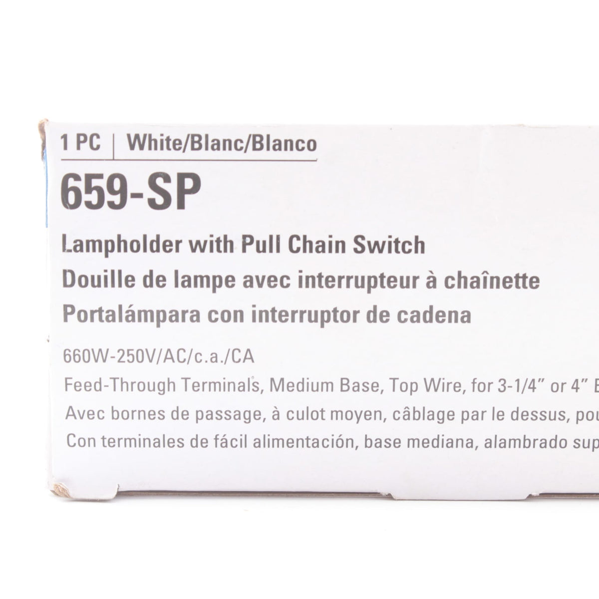 Eaton Porcelain Ceiling Lampholder Pull Chain Light Socket 250W 4-Terminal 659