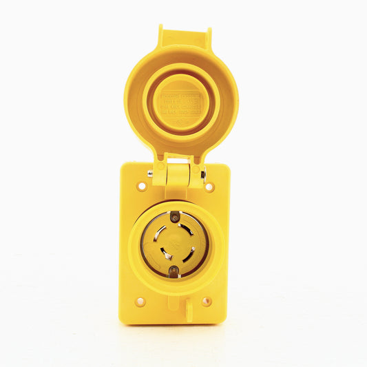 Eaton 7413RW Yellow Watertight 20A 120/208V Non-NEMA 3-Phase Locking Receptacle