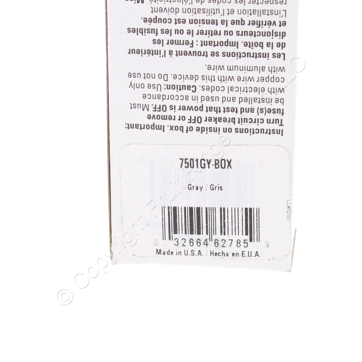 Eaton 7501GY Gray 15A Single Pole Decorator Rocker Light Switch 120/277V