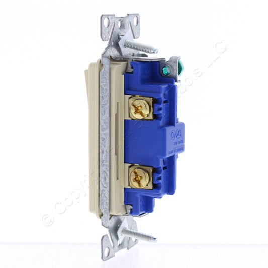 Eaton Ivory Decorator Rocker Light Switch 15A Single Pole 120/277V 7501V