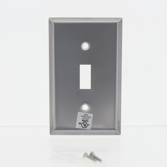 Eaton Stainless Steel 1-Gang Toggle Switch Wall Plate Cover Switchplate 93071