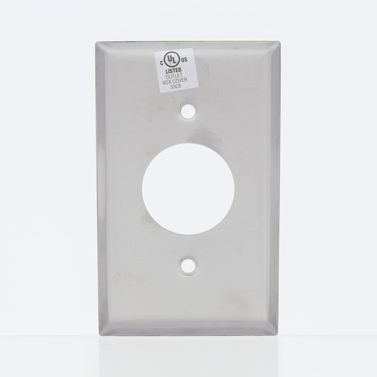 Eaton 1G Stainless Steel Receptacle Wallplate Single Outlet Cover 1.40" 93091