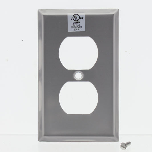 Eaton 93101 Stainless Steel Receptacle Duplex Outlet Cover Wallplate Wall Plate