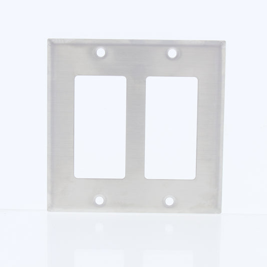 Eaton 93402 Stainless Steel 2-Gang GFCI GFI Decorator Cover Wallplate Type 304