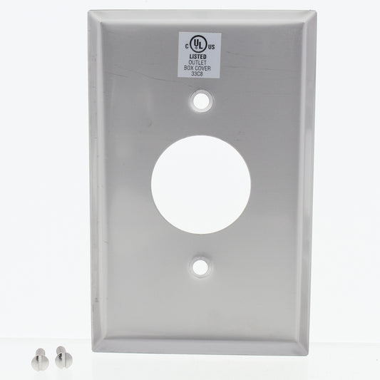 Eaton Mid-size Non-Mag Stainless Steel 1.406" Receptacle Wallplate Cover 93991