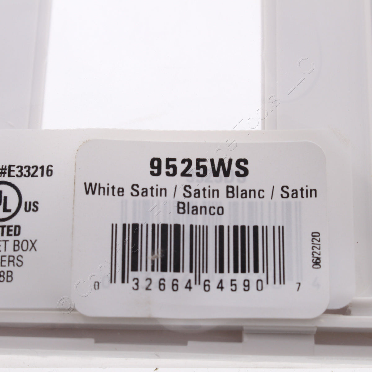 Eaton 9525WS White Satin 5-Gang Decorator Unbreakable Wallplate Rocker Cover