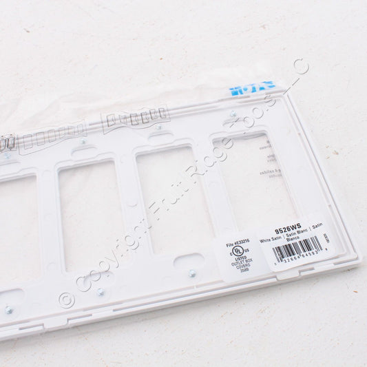 Eaton 9526WS White Satin Pale Gray 6-Gang Unbreakable Decorator Wallplate Cover