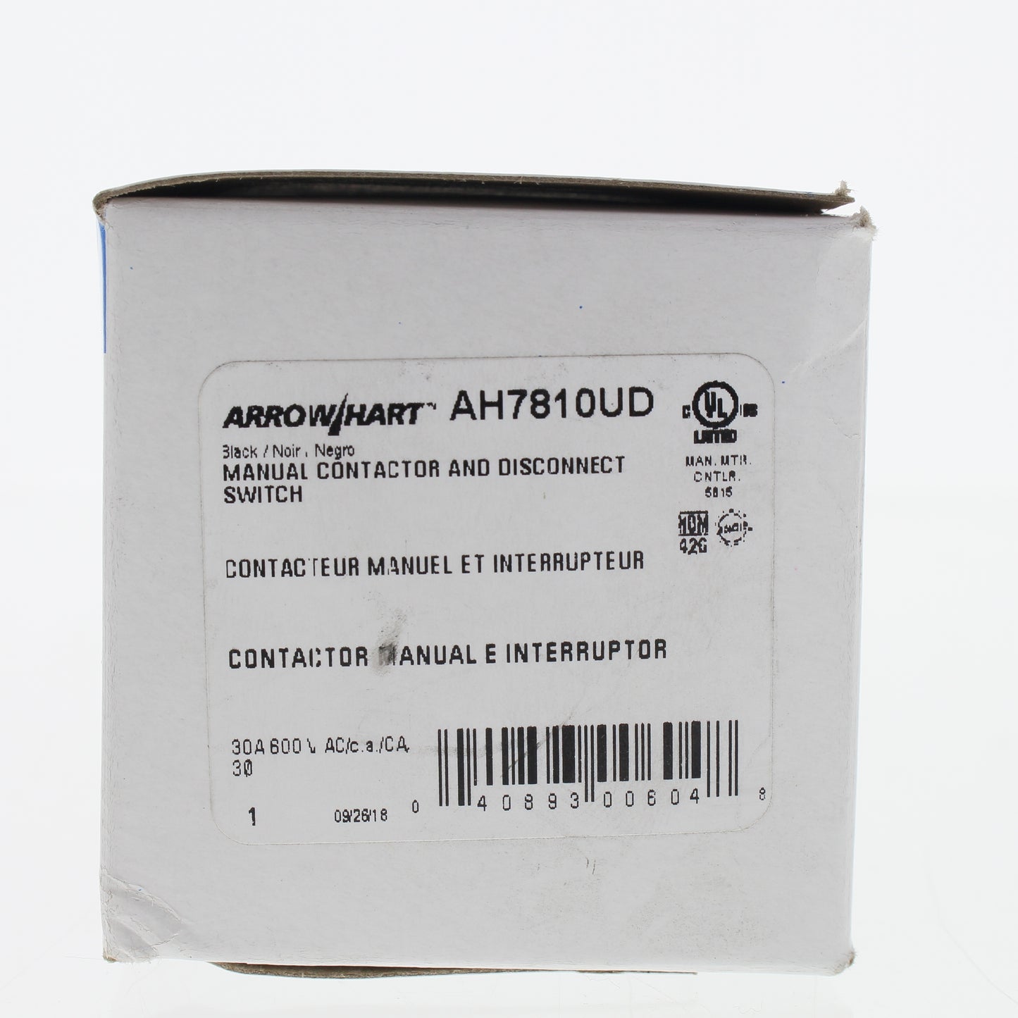 Eaton Motor Starter Switch TPST 3-POLE Single Throw 30A 600V AH7810UD
