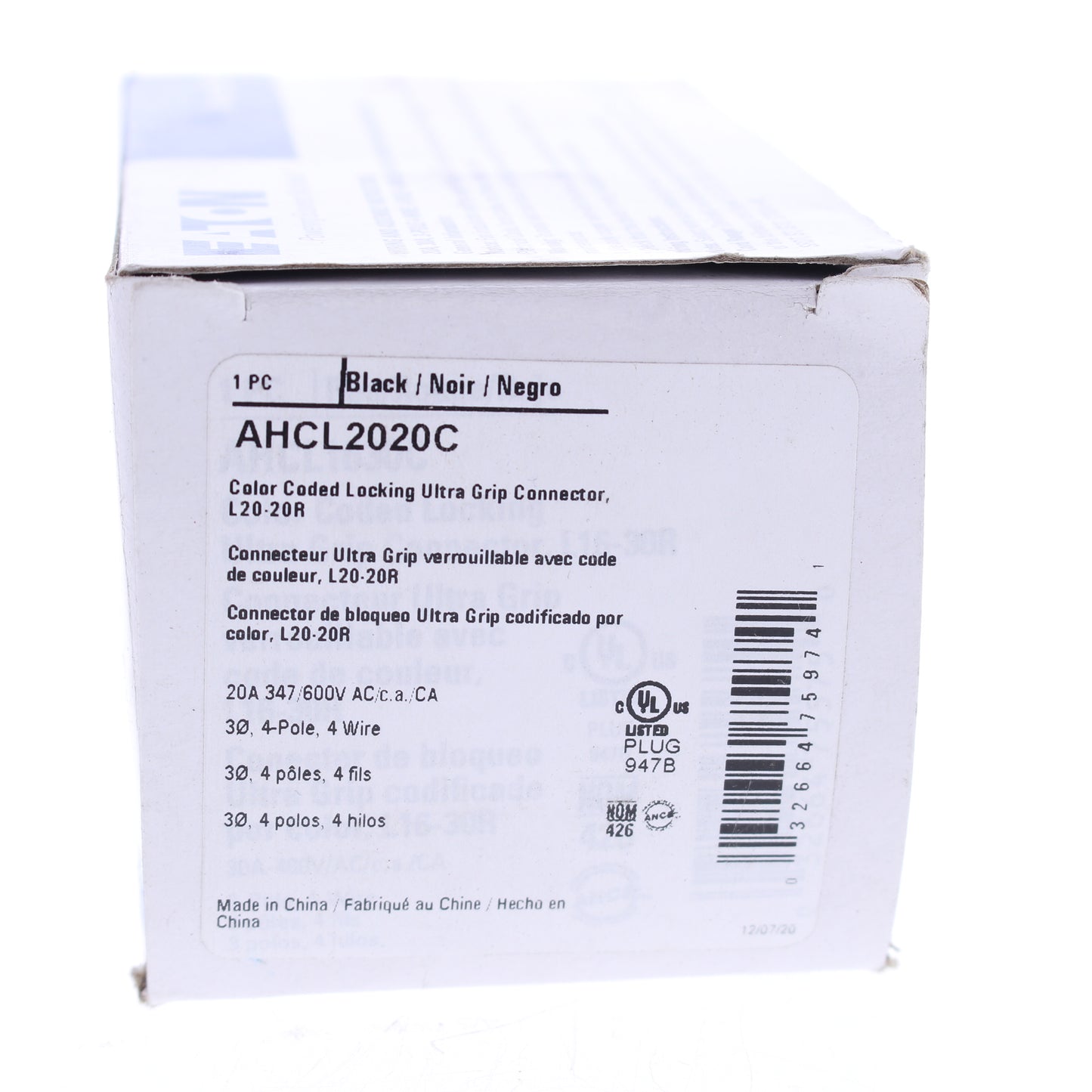 Eaton Twist Turn Locking Plug Connector Nema L20-20R 20A 347/600V 3�Y AHCL2020C