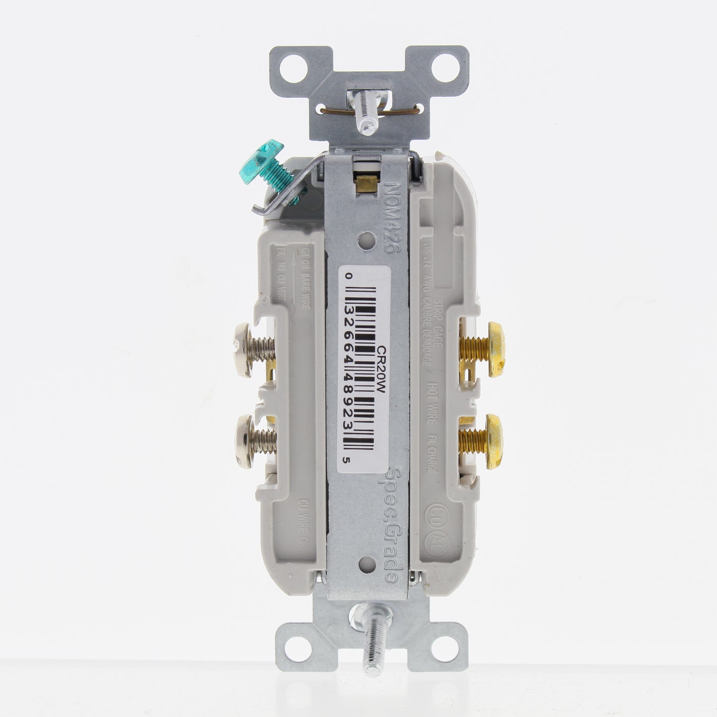 Eaton White Commercial Duplex Outlet Receptacle NEMA 5-20R 20A Bulk CR20W