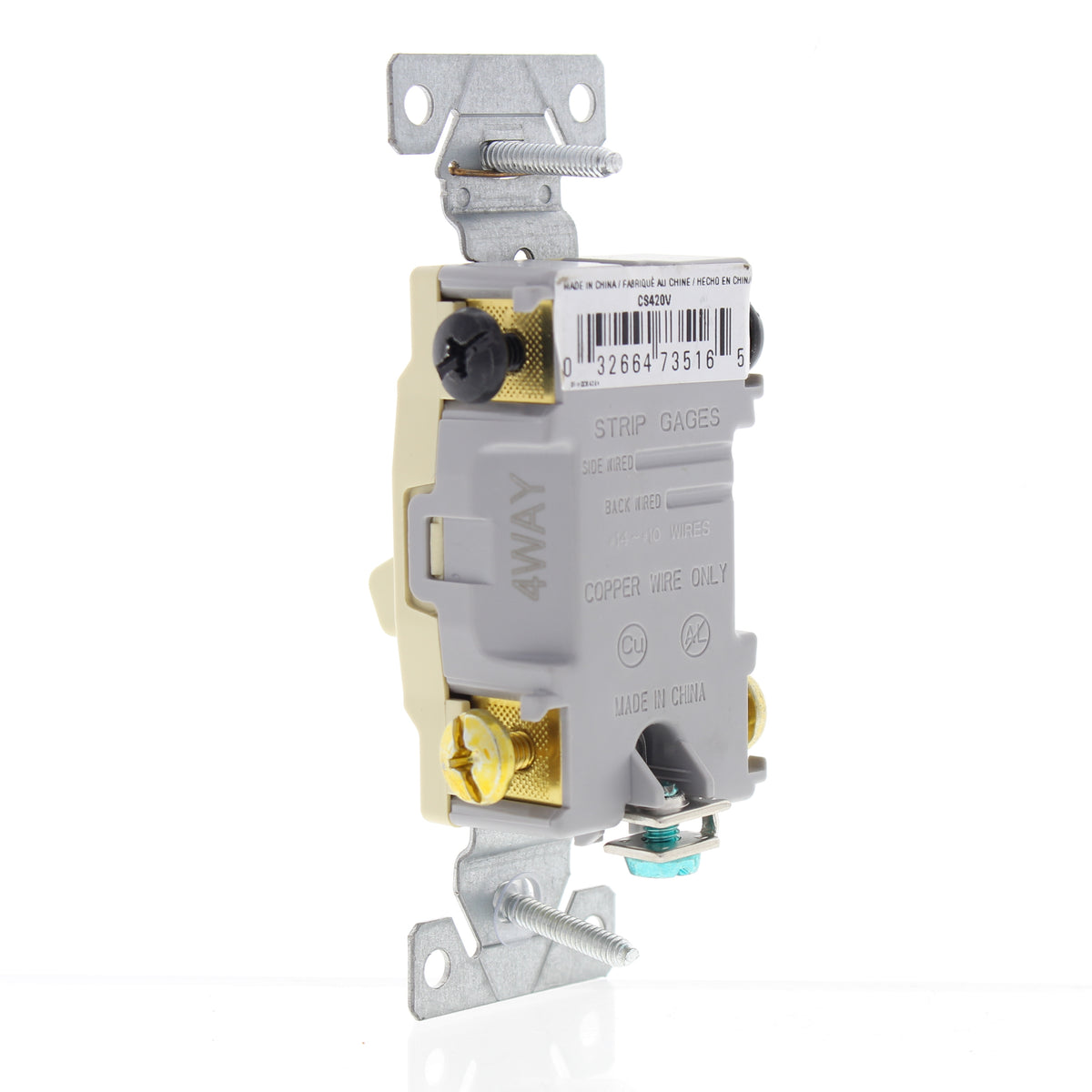Eaton CS420V Ivory Commercial Grade Toggle Wall Light Switches 4-Way 20A Bulk