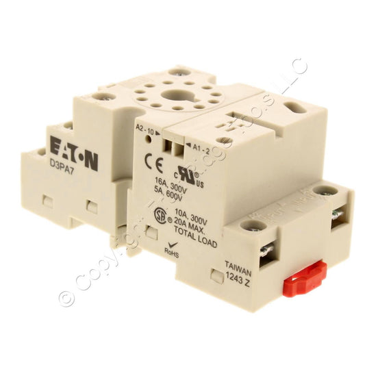 Eaton D3 Socket for D3PR3 D3PF3 D3PR5 Relays Size A 600V 5A D3PA7-A2